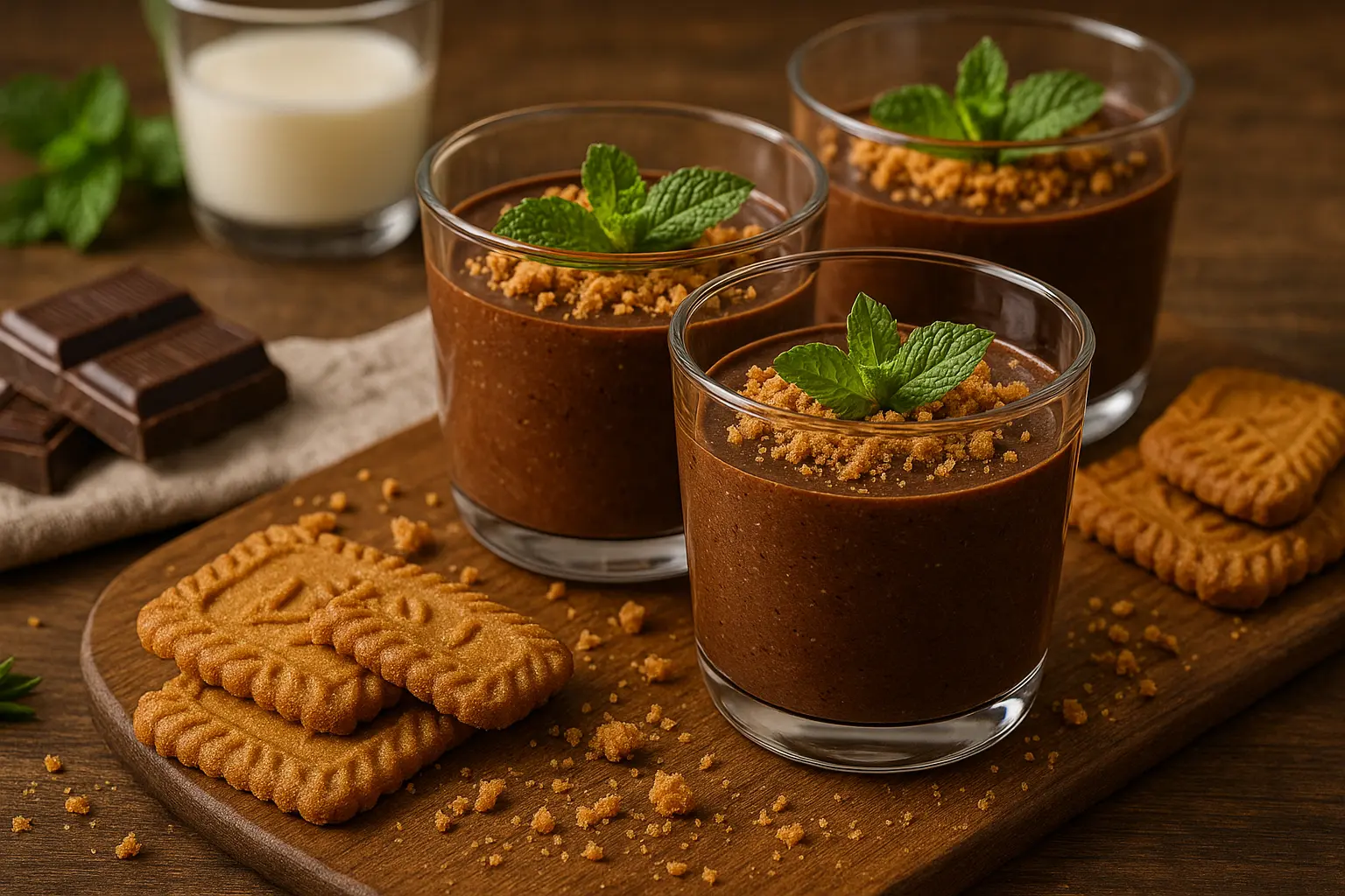 Mousse de chocolate negro y speculoos